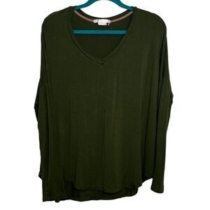 Marlow Long Sleeve High Low Top Green Size Large